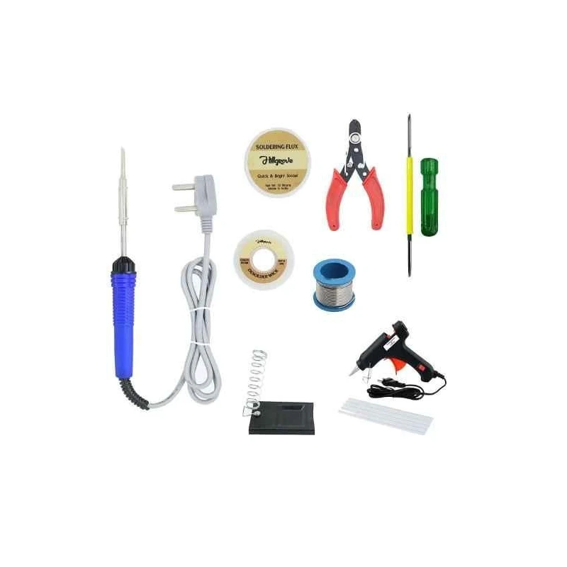 Hillgrove HGFC002 9-Piece 25W Flat Tip Soldering Iron Machine Tool Kits image-5