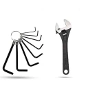 Hillgrove HGCM984 8-Piece Ring Hex Allen Key & 8-Inch Adjustable Wrench Spanner Set image-4