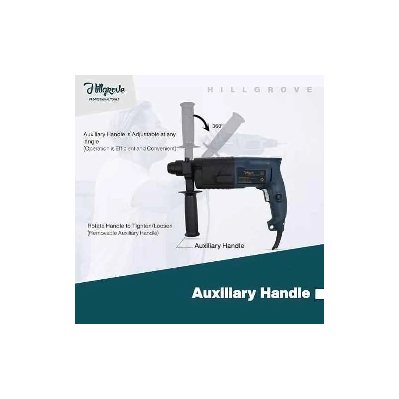 Hillgrove HGCM1194 750W Hammer Impact Drill Machine with 3 Bits & Utility Knife image-3