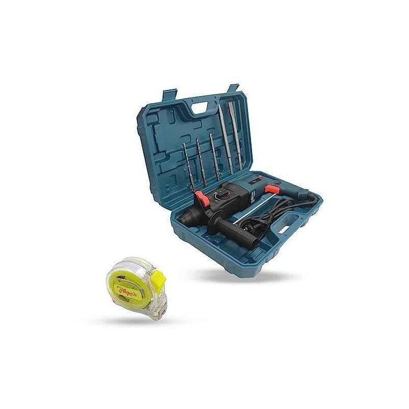 Hillgrove HGCM1213 1200W Hammer Impact Drill Machine with Measuring Tape & 5 SDS Plus Bits image-2