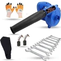Hillgrove HGCM1100 800W Blue Electric Air Blower with Carbon Brushes Gloves & 8-Piece Double Open End Wrench Set image-1