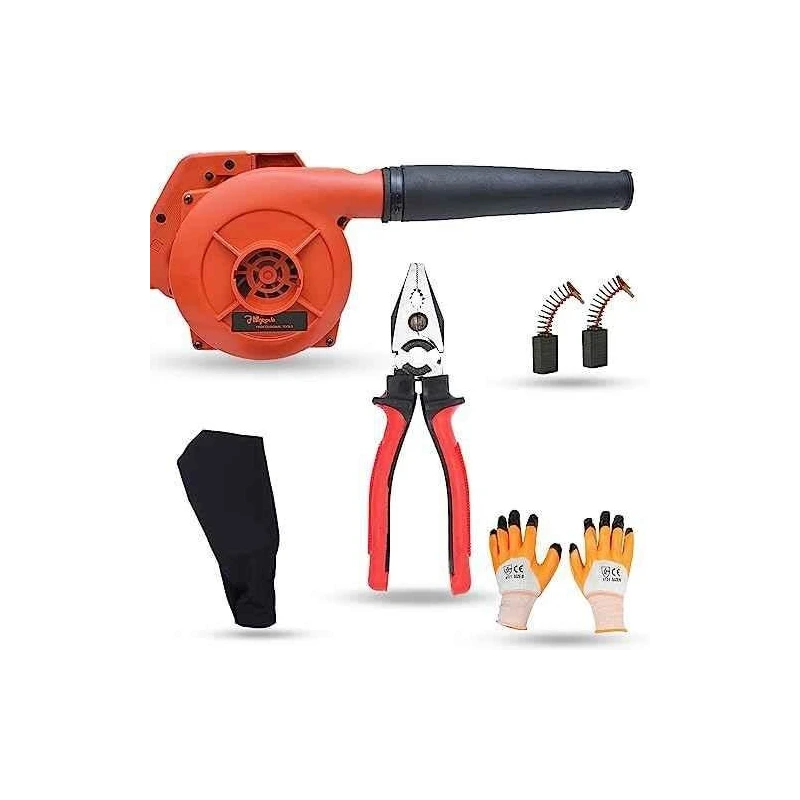 Hillgrove HGCM1127 800W Red Electric Air Blower with Carbon Brushes Gloves & 8-Inch Plier image-1