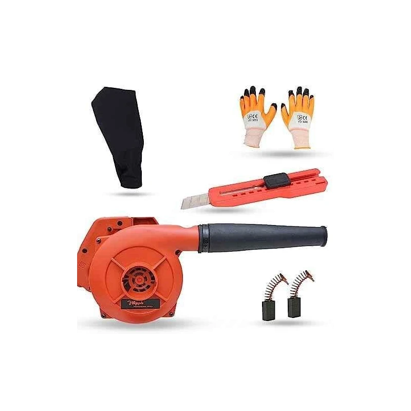 Hillgrove HGCM1136 800W Red Electric Air Blower with Carbon Brushes Gloves & Utility Knife image-2