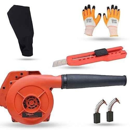 Hillgrove HGCM1136 800W Red Electric Air Blower with Carbon Brushes Gloves & Utility Knife image-2
