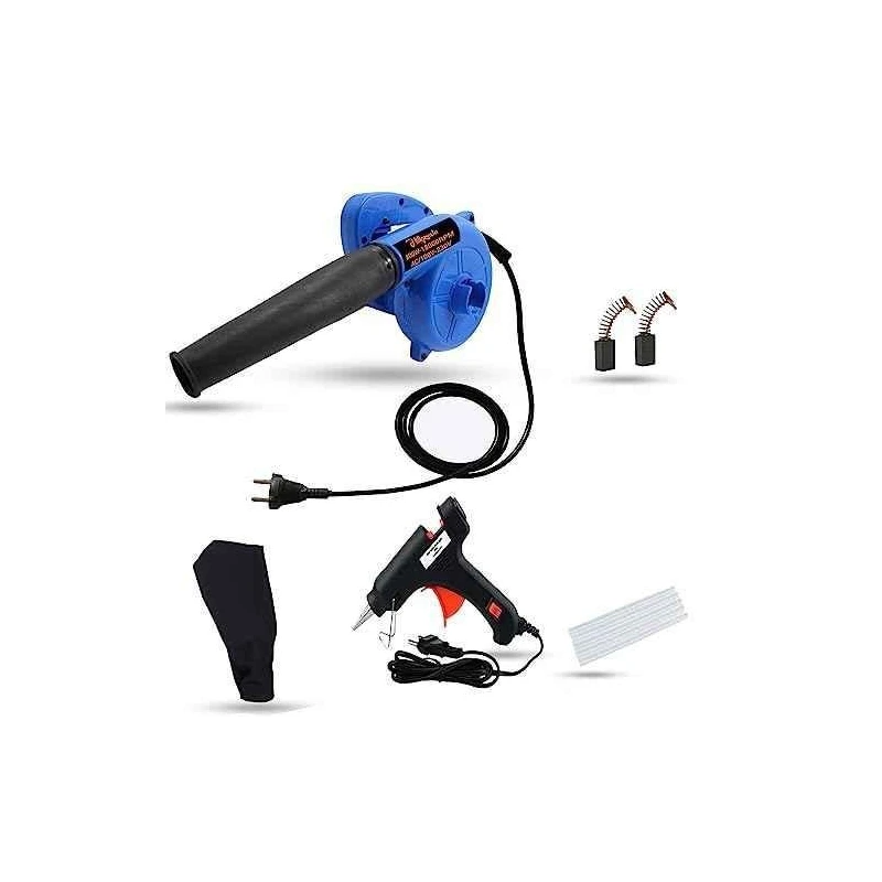 Hillgrove HGCM1023 800W Blue Electric Air Blower with Carbon Brushes Glue Gun & 5 Glue Sticks image-2
