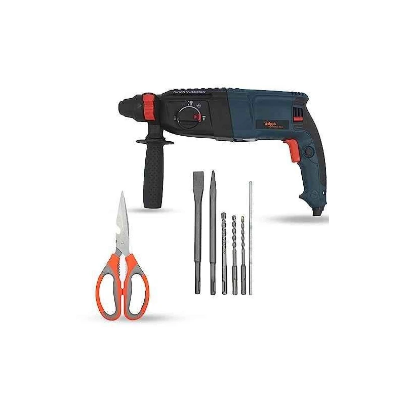 Hillgrove HGCM1212 1200W Hammer Impact Drill Machine with Scissor & 5 SDS Plus Bits image-5