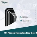 Hillgrove HGCM995 10-Piece Hex Allen Key Set with 5-in-1 Screwdriver image-1