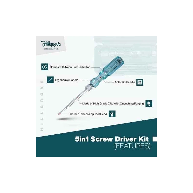 Hillgrove HGCM995 10-Piece Hex Allen Key Set with 5-in-1 Screwdriver image-4