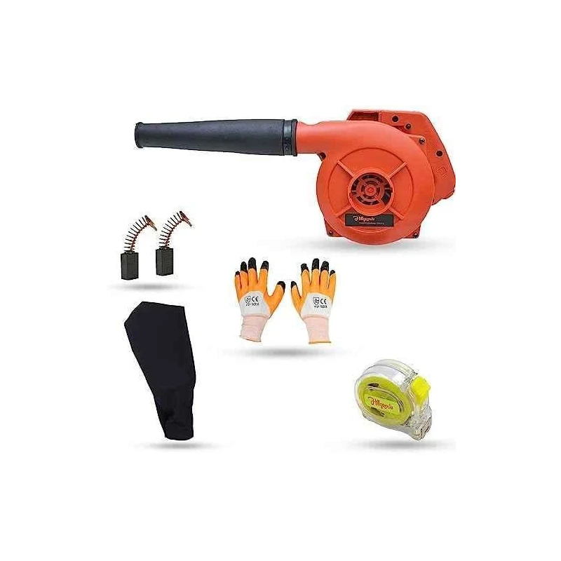 Hillgrove HGCM1125 800W Red Electric Air Blower with Carbon Brushes Gloves & Measuring Tape image-2