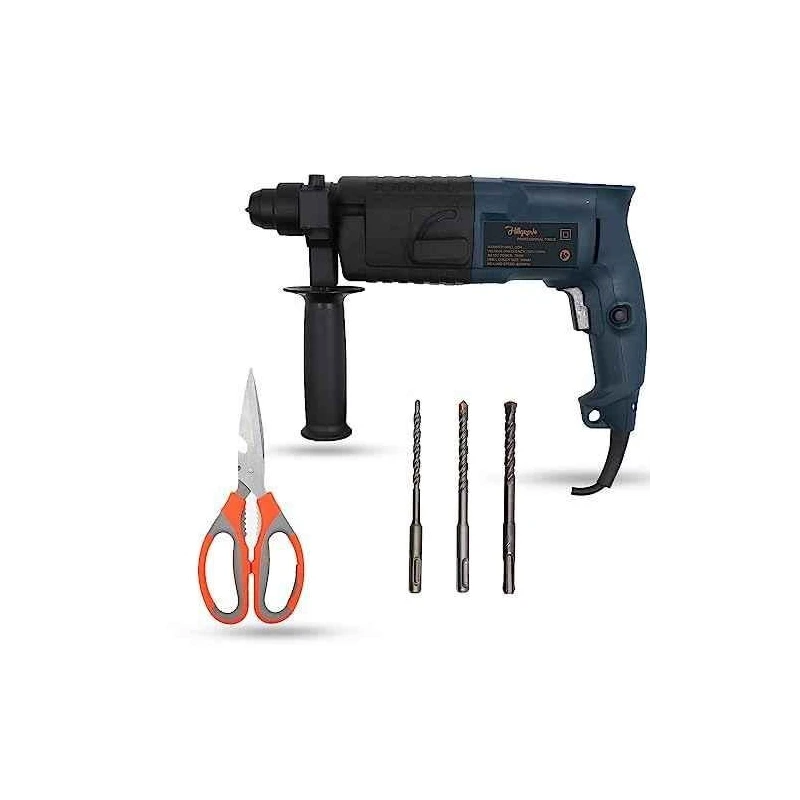 Hillgrove HGCM1185 750W Hammer Impact Drill Machine with 3 Bits & Scissor image-6