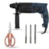 Hillgrove HGCM1185 750W Hammer Impact Drill Machine with 3 Bits & Scissor