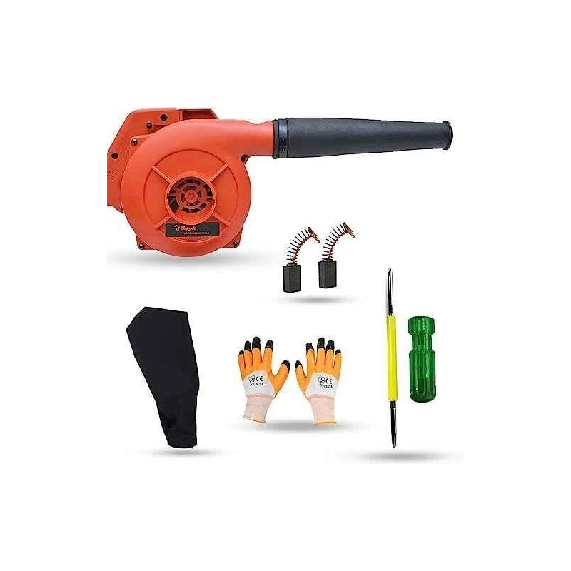 Hillgrove HGCM1129 800W Red Electric Air Blower with Carbon Brushes Gloves & 2-in-1 Screwdriver image-1