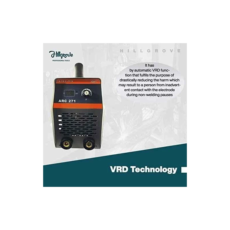 Hillgrove HGCM952 ARC271 271A IGBT Inverter Welding Machine with Holder Earth Clamp Gloves Goggles 5 Rods & Brush image-1