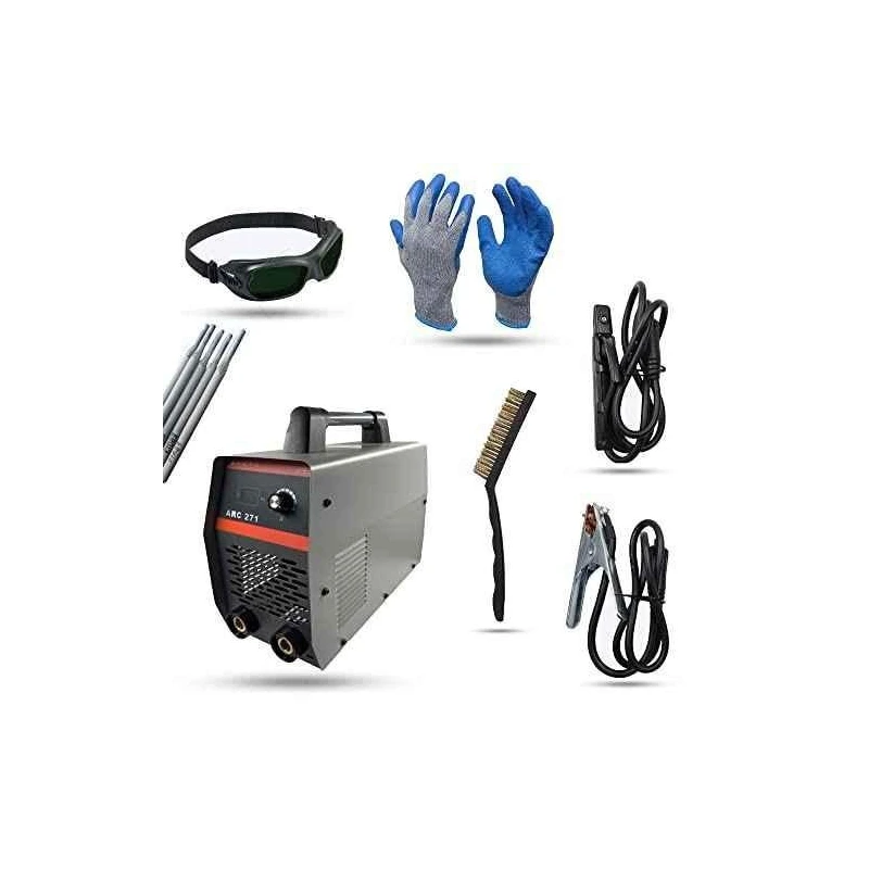 Hillgrove HGCM952 ARC271 271A IGBT Inverter Welding Machine with Holder Earth Clamp Gloves Goggles 5 Rods & Brush image-4