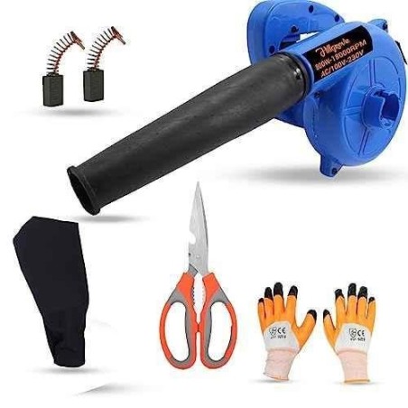 Hillgrove HGCM1086 800W Blue Electric Air Blower with Carbon Brushes Gloves & Scissor image-2