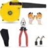 Hillgrove HGCM1108 800W Yellow Electric Air Blower with Carbon Brushes, Gloves & 8-Inch Plier