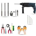 Hillgrove HGCM864 750W Hammer Impact Drill Machine with 3 Bits 5 Hand Tools Chuck SDS Adapter & 5 Masonry Bits image-2