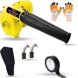 Hillgrove HGCM1114 800W Yellow Electric Air Blower with Carbon Brushes Gloves & Electrical Tape image-1