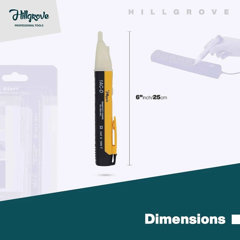 Hillgrove HGCM204M1 Non-Contact Electrical Voltage Detector (90–1000VAC) with Continuity Tester image-2