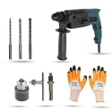 Hillgrove HGCM869 750W Hammer Impact Drill Machine with 3 SDS Plus Bits Chuck SDS Adapter & Gloves image-3