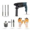 Hillgrove HGCM869 750W Hammer Impact Drill Machine with 3 SDS Plus Bits, Chuck, SDS Adapter & Gloves
