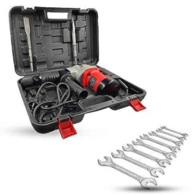 Hillgrove HGCM1400 1200W Demolition Hammer Concrete Breaker with 2 Bits & 8-Piece Double Open End Wrench image-6