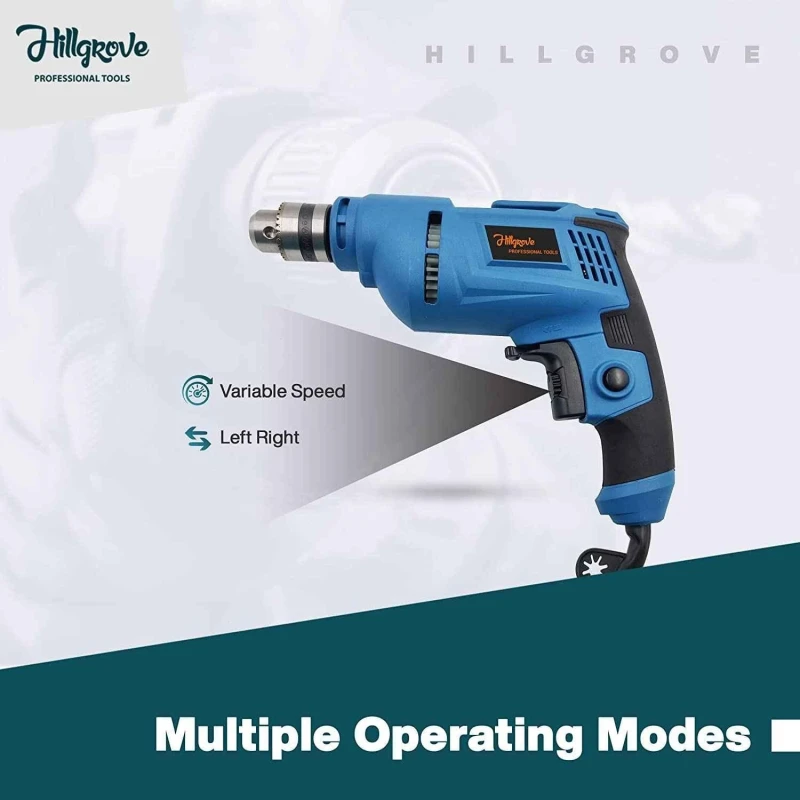 Hillgrove HGCM227M1 500W 10mm Drill Machine with 10 Masonry Drill Bits & Gloves image-6