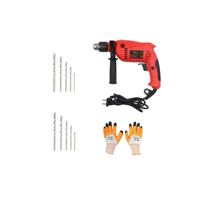 Hillgrove HGCM226M1 700W 13mm Drill Machine with 10 Masonry Drill Bits & Gloves image-3