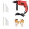 Hillgrove HGCM226M1 700W 13mm Drill Machine with 10 Masonry Drill Bits & Gloves