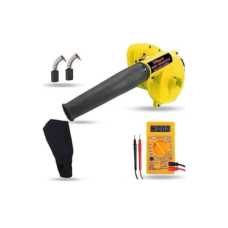 Hillgrove HGCM1049 800W Yellow Electric Air Blower with Carbon Brushes & Multimeter image-2