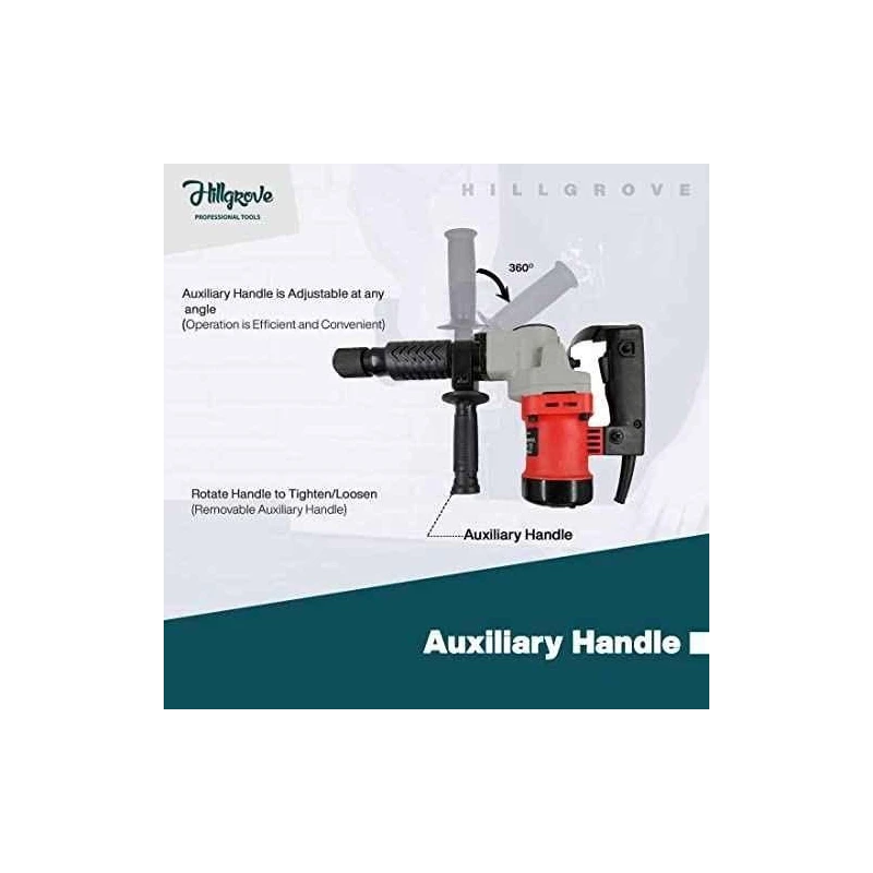 Hillgrove HGCM1395 1200W Demolition Hammer Concrete Breaker with 2 Bits & Electrical Tape image-2