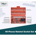 Hillgrove HGCM1008 46-Piece 1/4-Inch Ratchet Socket Spanner Set with 8-Inch Plier image-4
