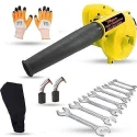 Hillgrove HGCM1119 800W Yellow Electric Air Blower with Carbon Brushes Gloves & 8-Piece Double Open End Wrench Set image-2
