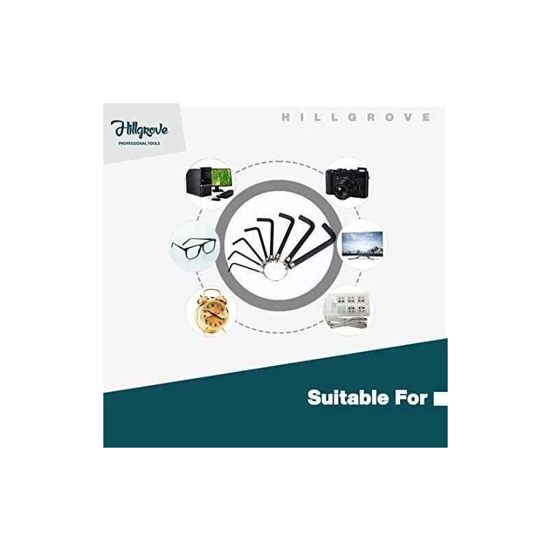 Hillgrove HGCM980 8-Piece Ring Hex Allen Key & 4-Piece T Spanner Set image-3