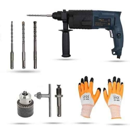 Hillgrove HGCM868 Hammer Drill Machine with Bits Chuck Adapter & Gloves image-5