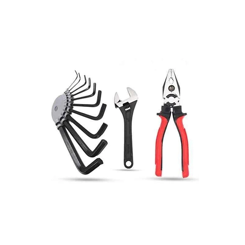 Hillgrove HGCM999 10-Piece Hex Allen Key 8-Inch Combinational Plier & 8-Inch Adjustable Wrench Spanner Set image-6