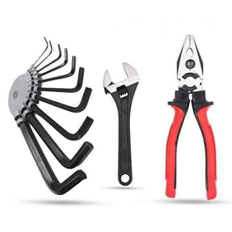 Hillgrove HGCM999 10-Piece Hex Allen Key 8-Inch Combinational Plier & 8-Inch Adjustable Wrench Spanner Set image-6