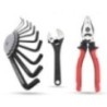 Hillgrove HGCM999 10-Piece Hex Allen Key, 8-Inch Combinational Plier & 8-Inch Adjustable Wrench Spanner Set