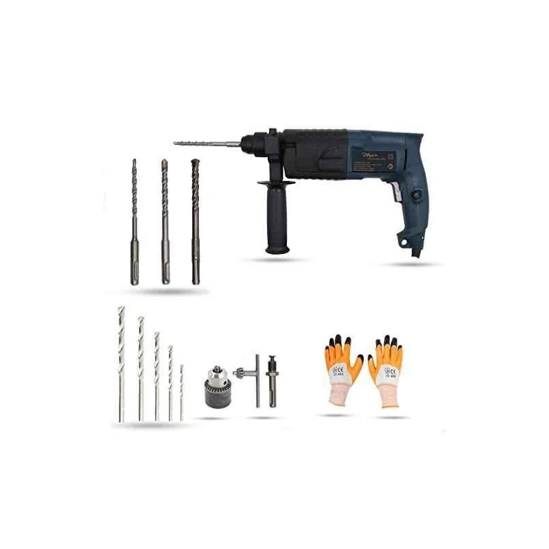 Hillgrove HGCM871 Hammer Drill Machine with Bits Chuck Adapter & Gloves image-3