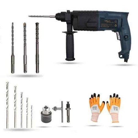 Hillgrove HGCM871 Hammer Drill Machine with Bits Chuck Adapter & Gloves image-3