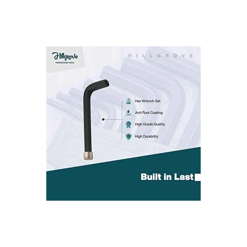 Hillgrove HGCM986 8-Piece Ring Hex Allen Key 8-Inch Combinational Plier & 8-Inch Adjustable Wrench Spanner Set image-2