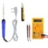 Hillgrove HGCM667 25W Soldering Iron, Digital Multimeter & Non-Contact Voltage Tester Combo