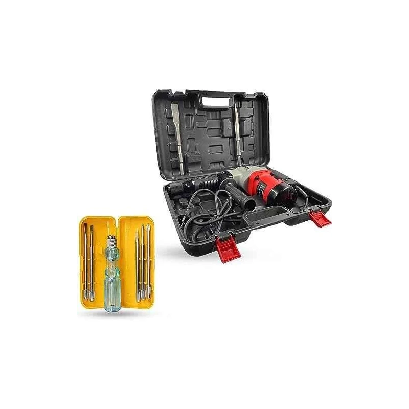 Hillgrove HGCM1394 1200W Demolition Hammer Concrete Breaker with 2 Bits & 5-in-1 Screwdriver image-2