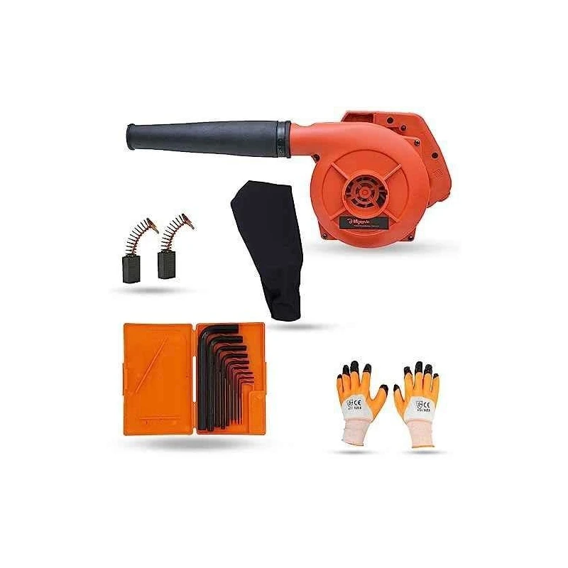 Hillgrove HGCM1121 800W Plastic Red Electric Air Blower with Carbon Brushes Gloves & 9-Piece Allen Key image-4