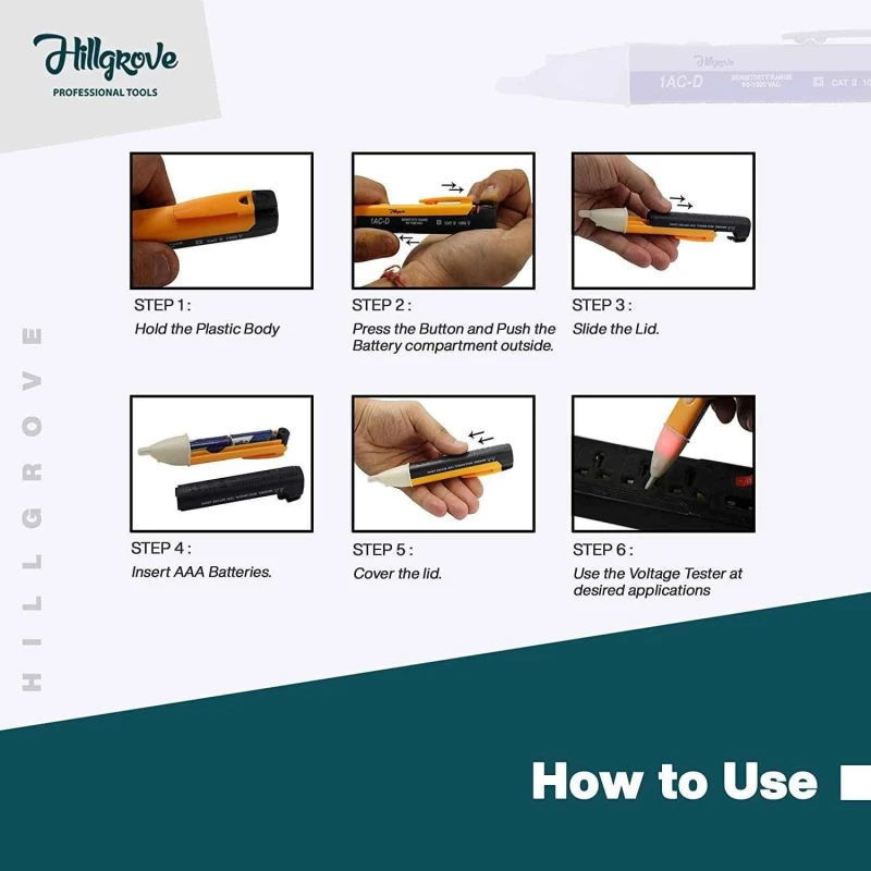 Hillgrove HGCM253M1 Reversible Phillips & Slotted Screwdriver with Non-Contact Voltage Tester image-4