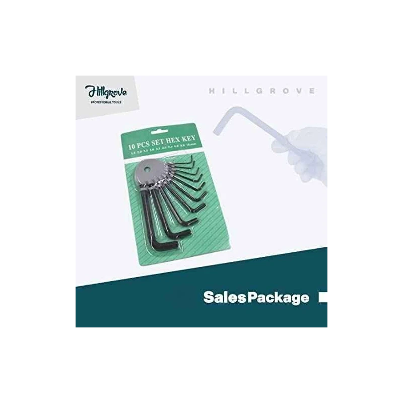 Hillgrove HGCM991 10-Piece Hex Allen Key Set for Bike Bicycle & Cycle image-3