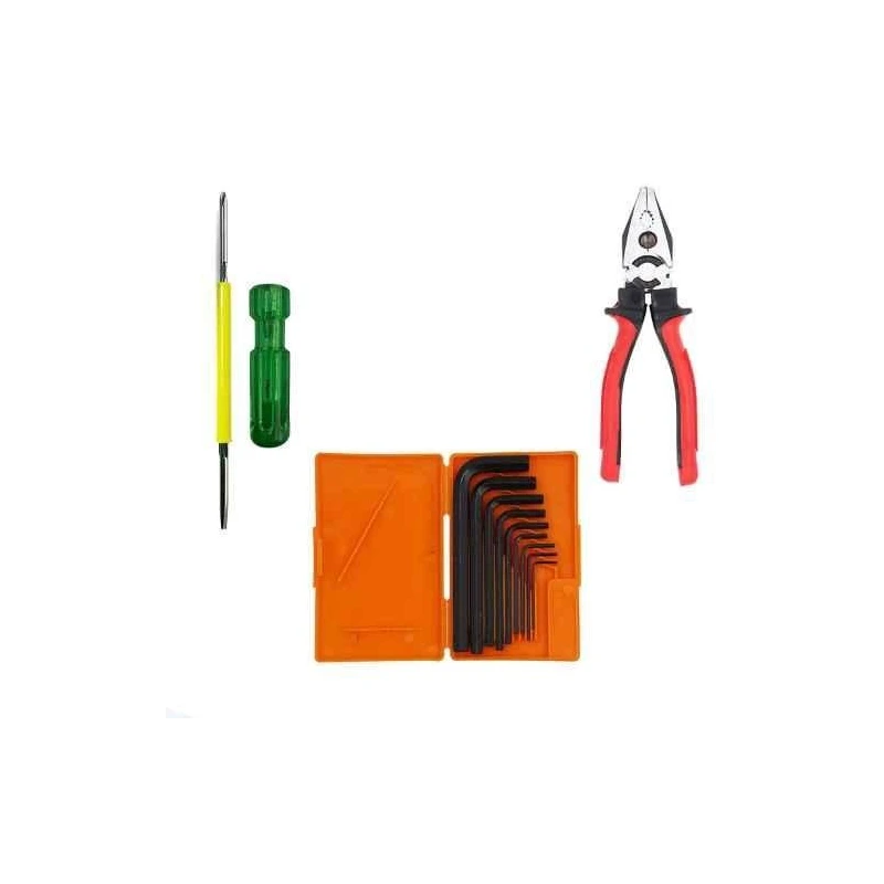 Hillgrove HGCM338M1 9-Piece Full Hex Allen Key Set with 8-Inch Combination Plier & 2-in-1 Screwdriver image-1