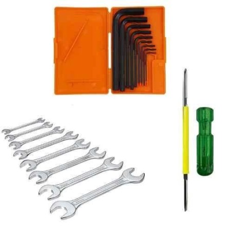 Hillgrove HGCM331M1 9-Piece Full Hex Allen Key Set with 8 Double Open End Wrenches & 2-in-1 Phillips Screwdriver image-1