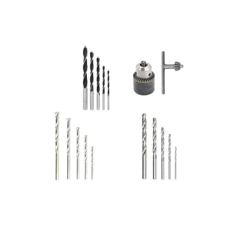 Hillgrove HGCM182M1 5 HSS 5 Masonry 5 Wood Drill Bits with 13mm Drill Chuck Combo image-6