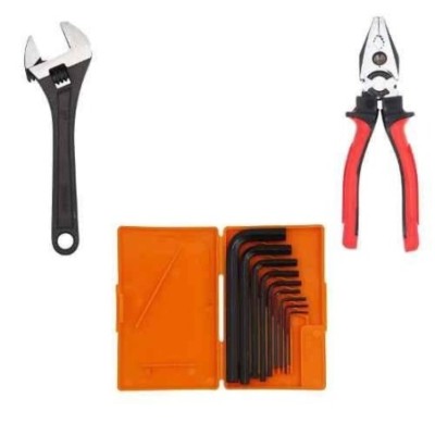 Hillgrove HGCM339M1 9-Piece Full Hex Allen Key Set with 8-Inch Combination Plier & 8-Inch Adjustable Wrench image-1